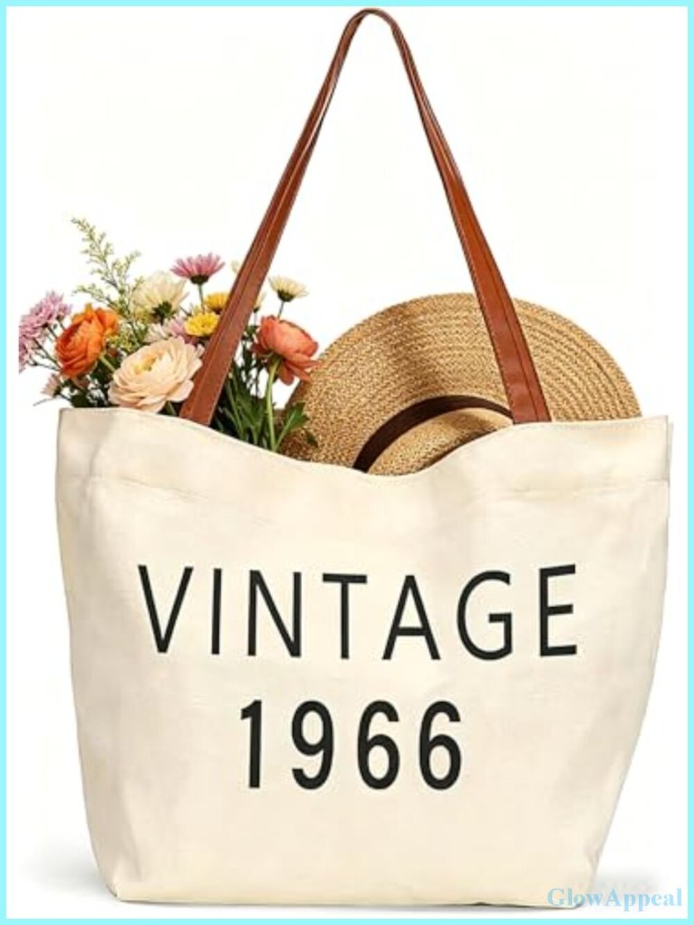 Vintage 1966 Canvas Tote Bag 60th Birthday Gift for Women